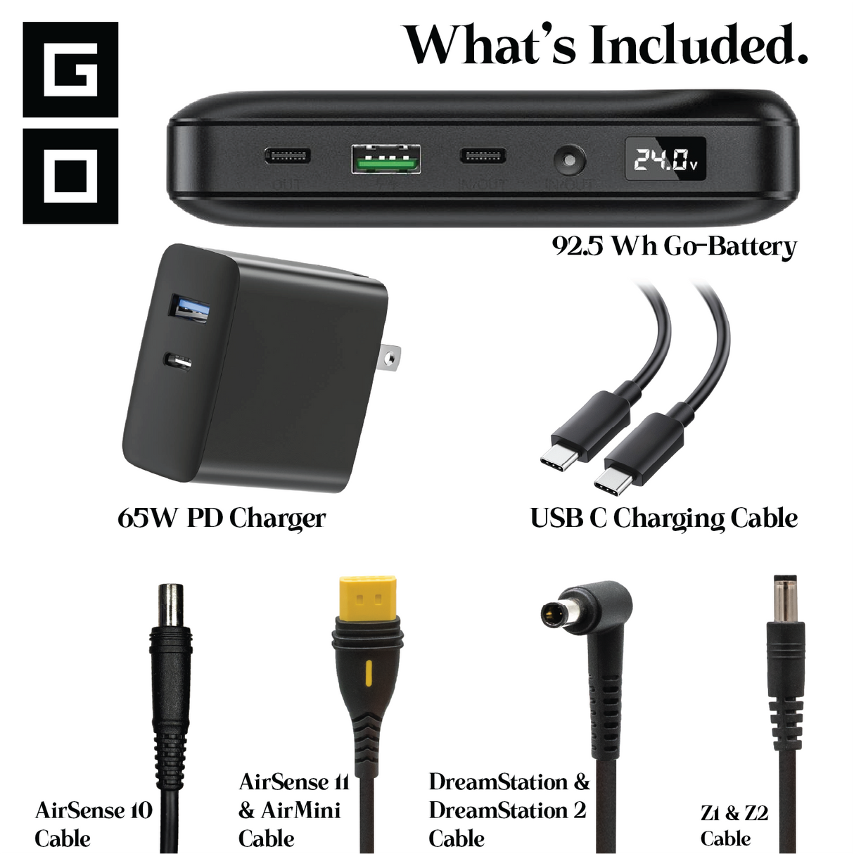 Batterie CPAP universelle Go-Battery pour une nuit, 92,5 WH