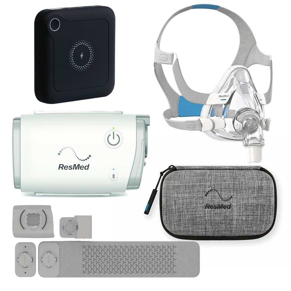 AirMini™ AutoSet™ Travel CPAP Machine Bundle with Hard Case, Mounting System, Go Battery & AirFit F20 Full Face Mask