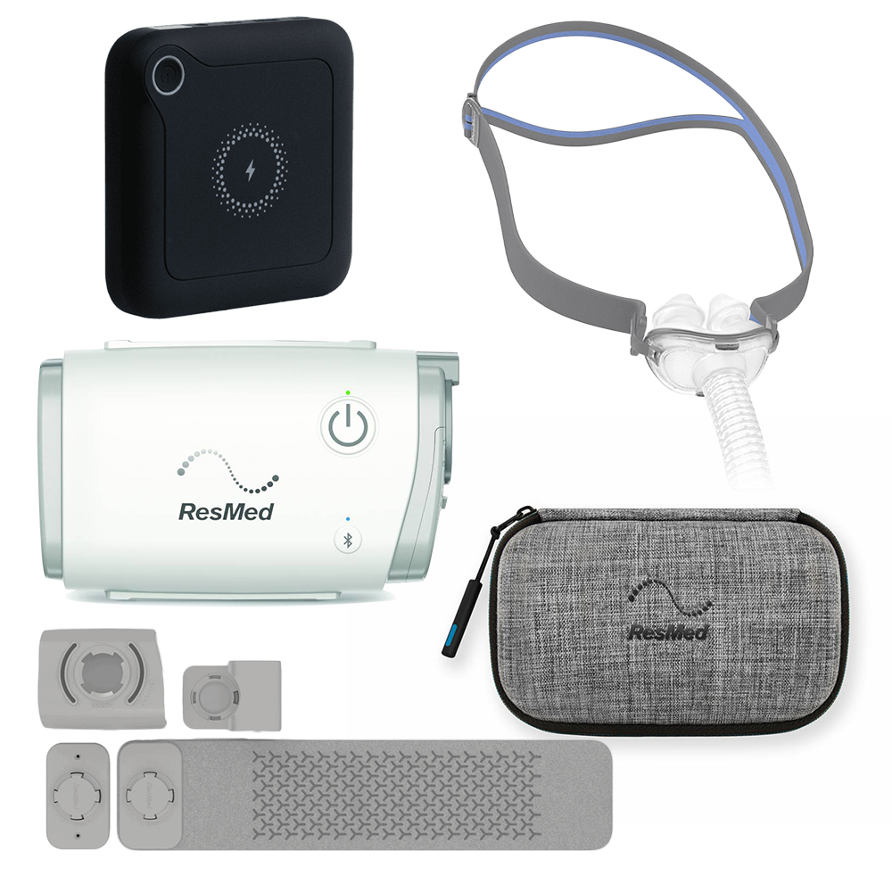 AirMini™ AutoSet™ Travel CPAP Machine Bundle with Hard Case, Mounting System, Go Battery & AirFit P10 Nasal Pillow Mask